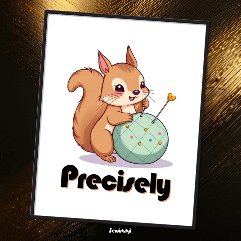 Funny Digital Art: A proud squirrel pins a dart, a humorous depiction of success for download.