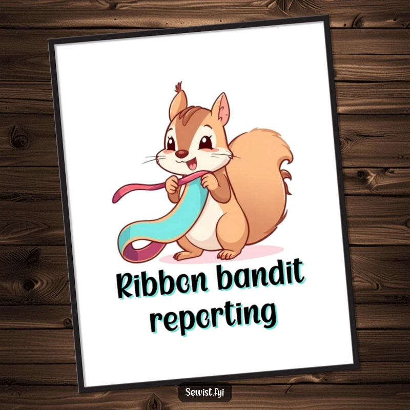 Funny mischievous squirrel unfurls a vibrant ribbon with a flourish, vibrant digital art for fun lovers.