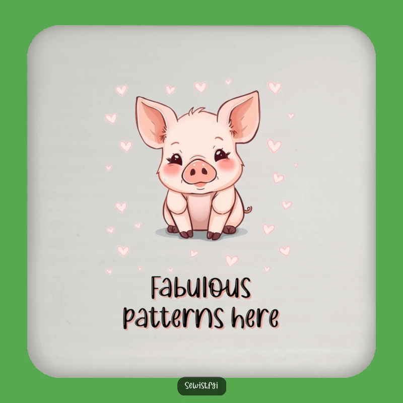 Funny Piglet Drink Coaster: Chic Chalk Art Farm Animal Table Protector Gift