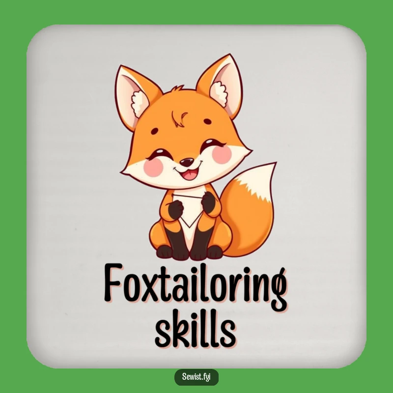 Funny Delighted Fox Coaster: Protect Surfaces with Crafting Pride, Chic Funny Gift