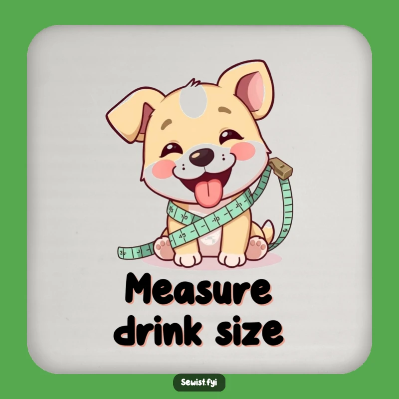 Funny Dog Measuring Coaster: Protect Surfaces with Tailor Humor