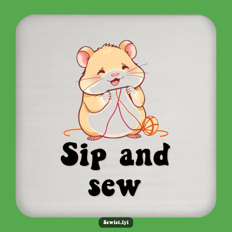 Funny Hamster Coaster: Tiny Tailor Protection, Chic Comical Accessory, Perfect Funny Gift