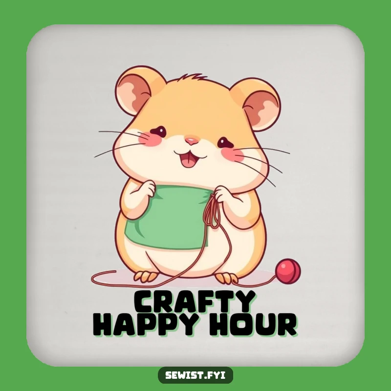 Funny Hamster Sewing Coaster: Protect Surfaces with Hilarious Craft Art, Perfect Gift