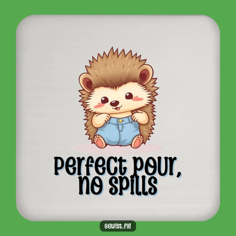 Funny Hedgehog Drink Coasters: Protect Surfaces with Sewing Pride