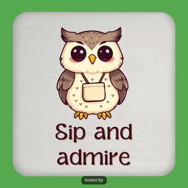 Funny Proud Owl Sewing Coaster: Hilarious Protection for Your Craft Space