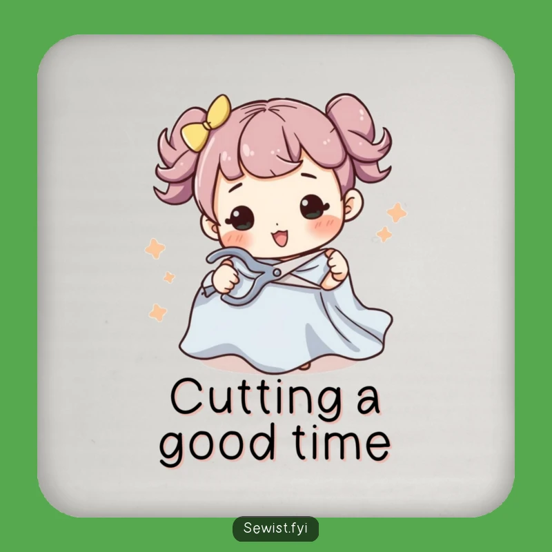 Funny Sewing Coaster Set: Protect Surfaces With Fabric Cutting Design, Craft Decor
