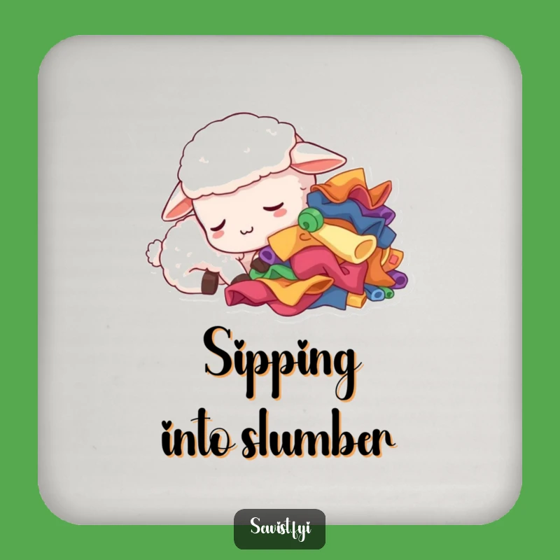 Funny Sleepy Sheep Drink Coaster: Protect Surfaces with Sleepy Charm