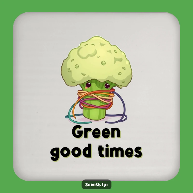 Funny Drink Coaster: Clumsy Broccoli Thread, Humorous Surface Protection