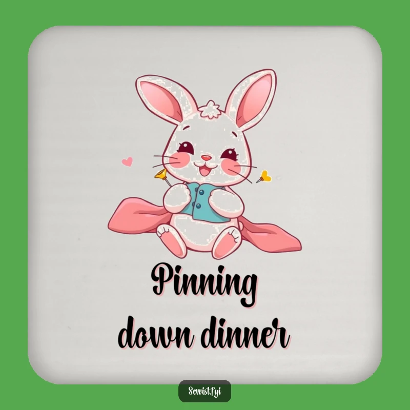 Funny Playful Bunny Coaster: Protect Surfaces with Pinning Fun, Chic Funny Gift