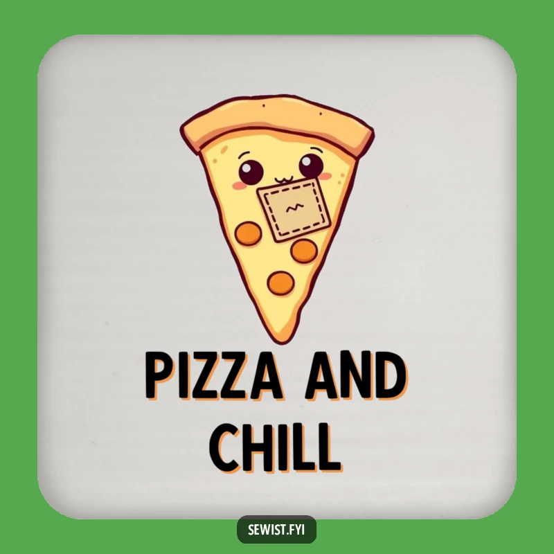Funny Drink Coaster: Proud Pizza Slice Patch, Delicious Surface Protection