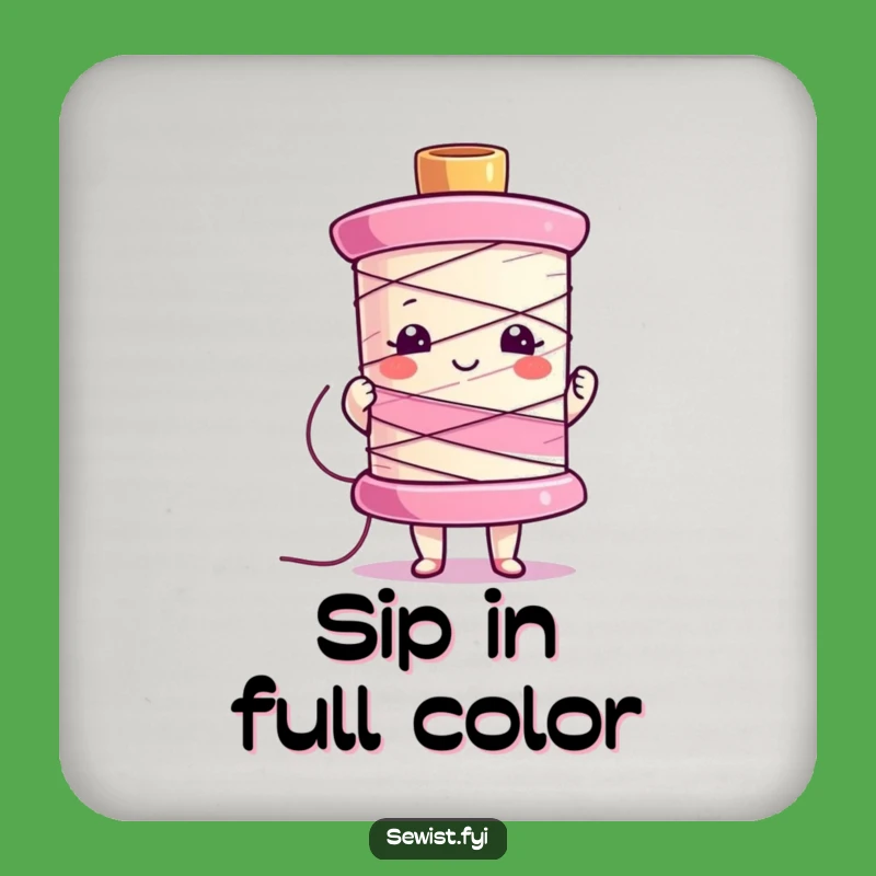 Funny Sewing Spool Coaster Set - Vibrant Protection for Tables