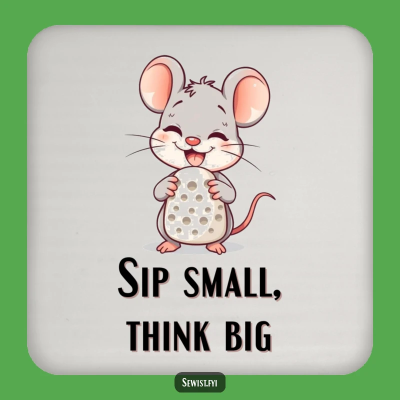 Funny Mouse Crafter Coasters: Delighted Drink Protection, Perfect Table Gift