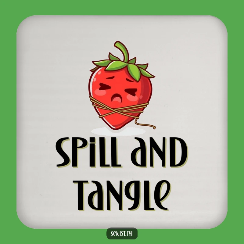 Funny Startled Strawberry Drink Coaster: Protect Surfaces with Fruity Humor!