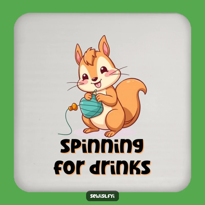 Funny Squirrel Bobbin Winding Coasters - Hilarious Surface Protection!