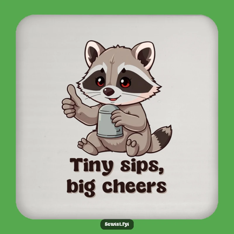 Funny Raccoon Thimble Coasters: Protect Surfaces with Humor!