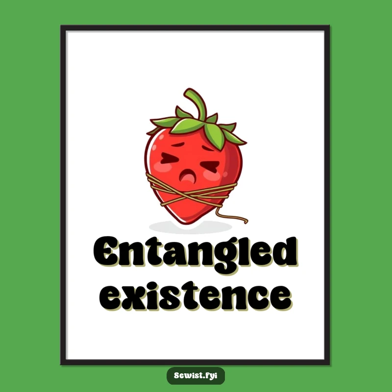 Funny Startled Strawberry Poster: Hilarious Fruit Art for Your Walls!