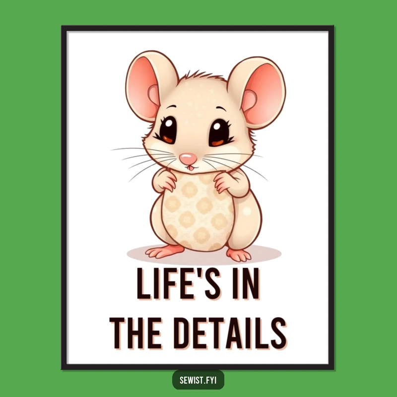 Funny Mouse Fabric Poster: Curious Critter Wall Art, Perfect Funny Gift