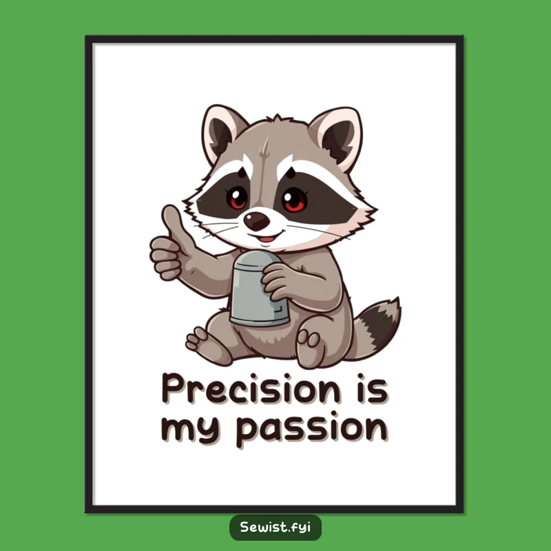 Funny Raccoon Thimble Thumb-Up Poster: Hilarious Wall Art Gift!