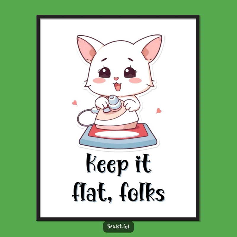 Funny Ironing Art Poster - Joyful Decor for Craft Spaces