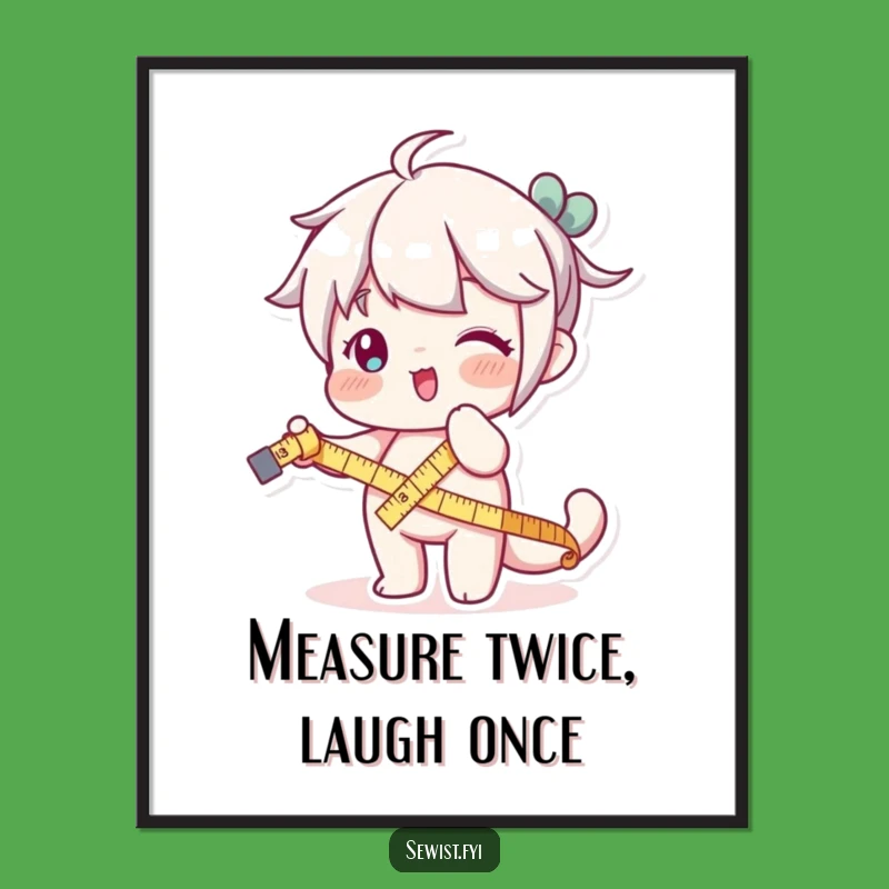Funny Measuring Tape Art Poster - Playful Decor for Craft Spaces