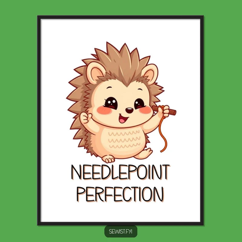 Funny Hedgehog Stitch Poster - Hilarious Decor for Sewing Nooks!