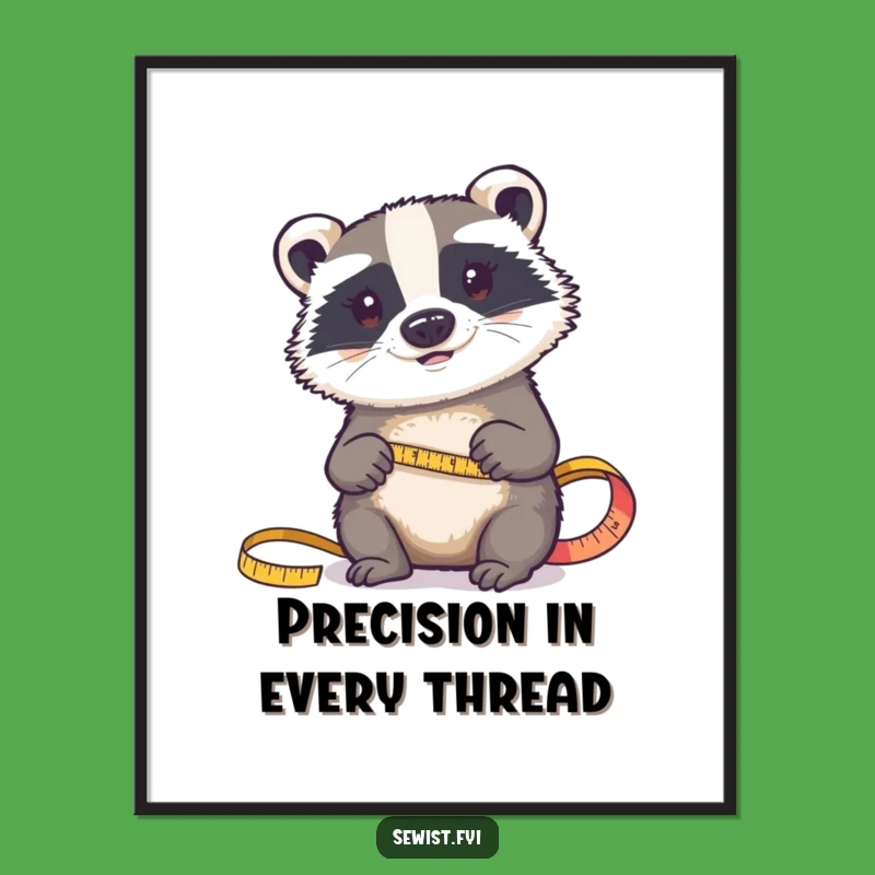 Funny Badger Fabric Poster: Determined Critter's Precision Art, Wall Decor Gift