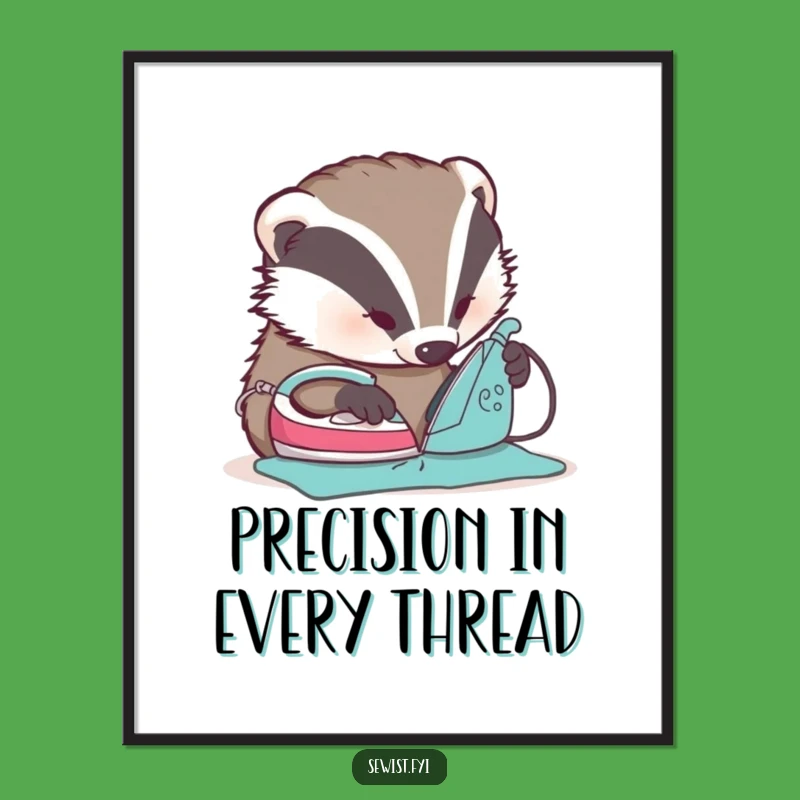 Funny Badger Ironing Poster - Hilarious Wall Art for a Focused Space