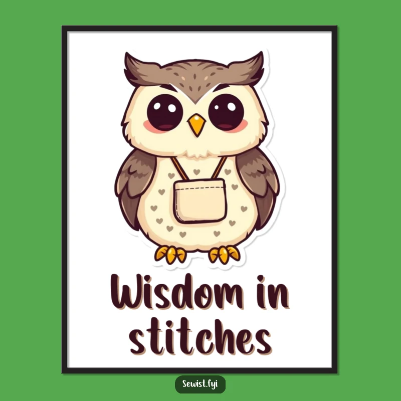 Funny Proud Owl Sewing Poster: Hilarious Art for Crafty Spaces
