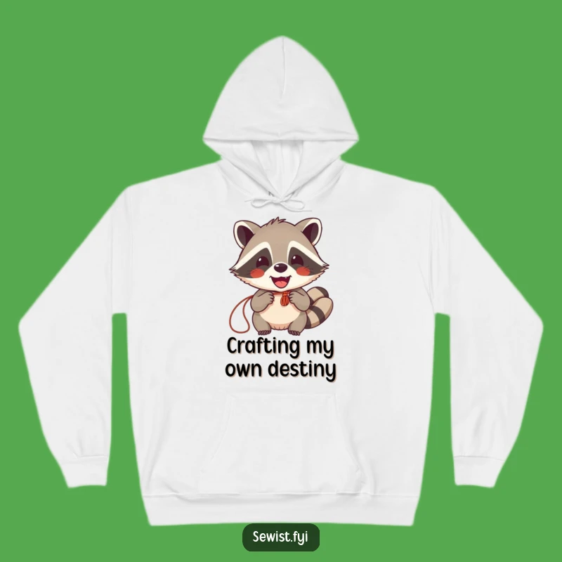 Cozy Funny Raccoon Sewing Hoodie: Delighted Crafter Warm Apparel, Perfect Gift