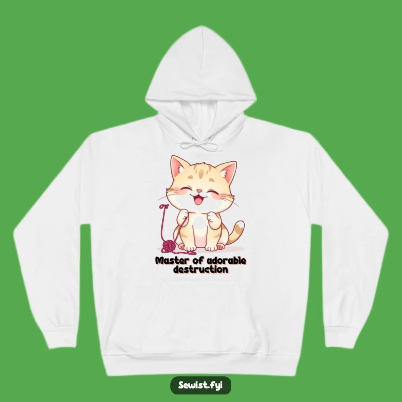 Funny Cat Yarn Hoodie: Cozy & Mischievous Giggling Kitty Sweatshirt, Perfect Gift