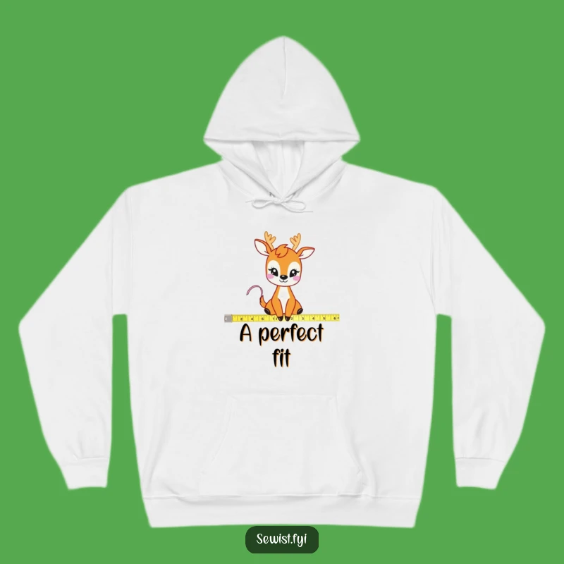 Funny Deer Measuring Tape Hoodie, Cozy Craft Humor Apparel, Best Funny Gift