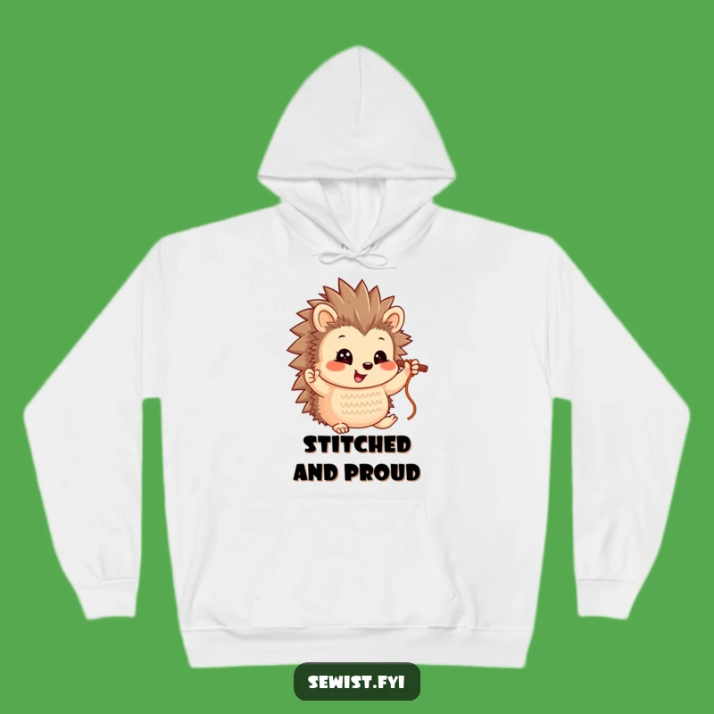 Funny Hedgehog Stitch Hoodie - Cozy & Hilarious Gift for Makers!
