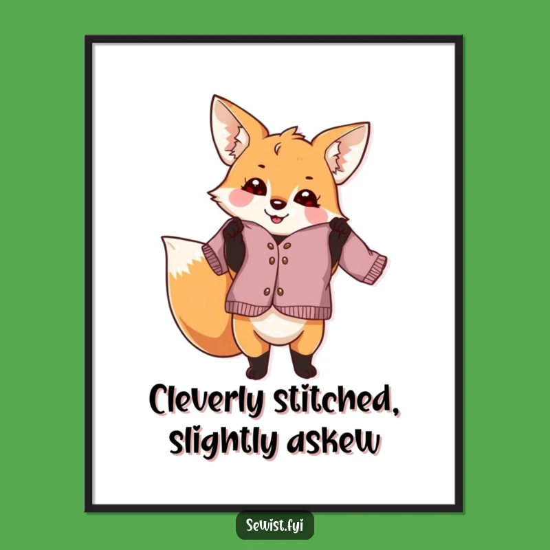 Free Printable Wall Art: Playful Fox Crafter, Funny Downloadable Decor