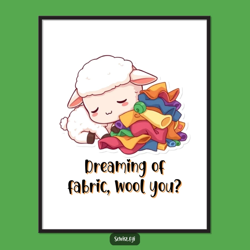 Free Printable Wall Art: Sleepy Sheep Crafter, Funny Downloadable Decor