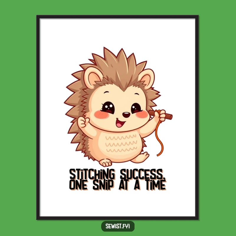 Free Printable Hedgehog Wall Art: Quirky Craft Room Decor with Stitching Pride!