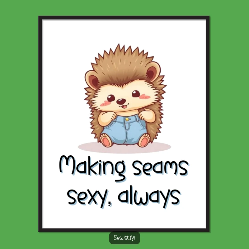 Free Printable Wall Art: Proud Hedgehog Sewing Decor, DIY Gift