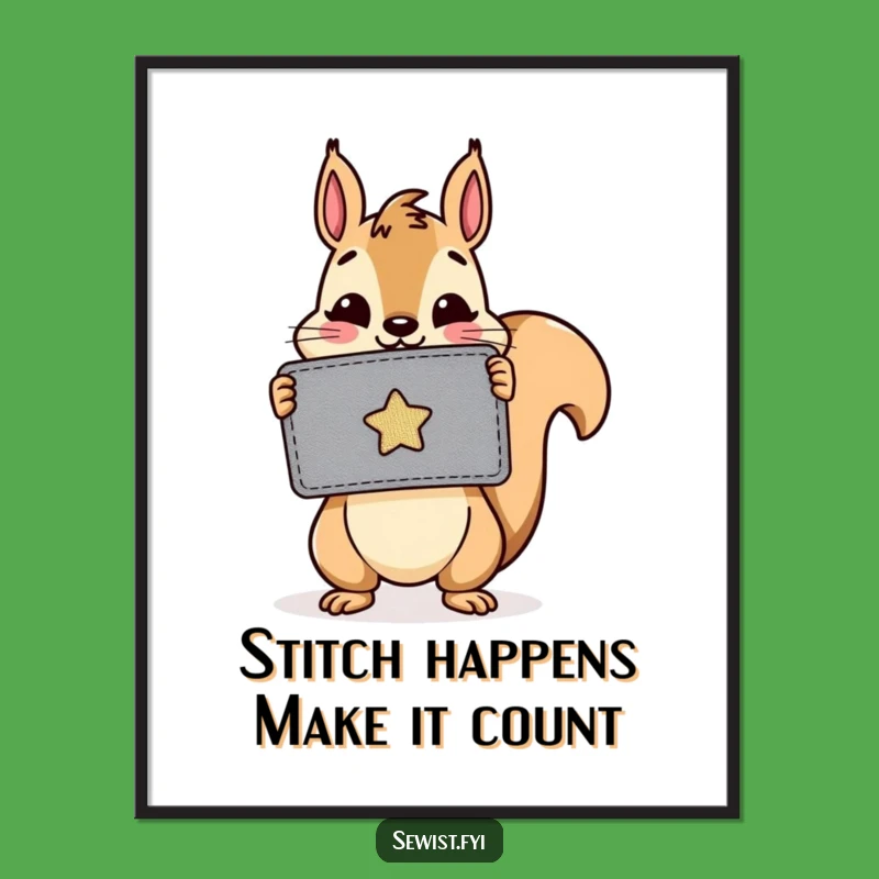 Cute Free Printable Wall Art: Squirrel's Sewing Pride