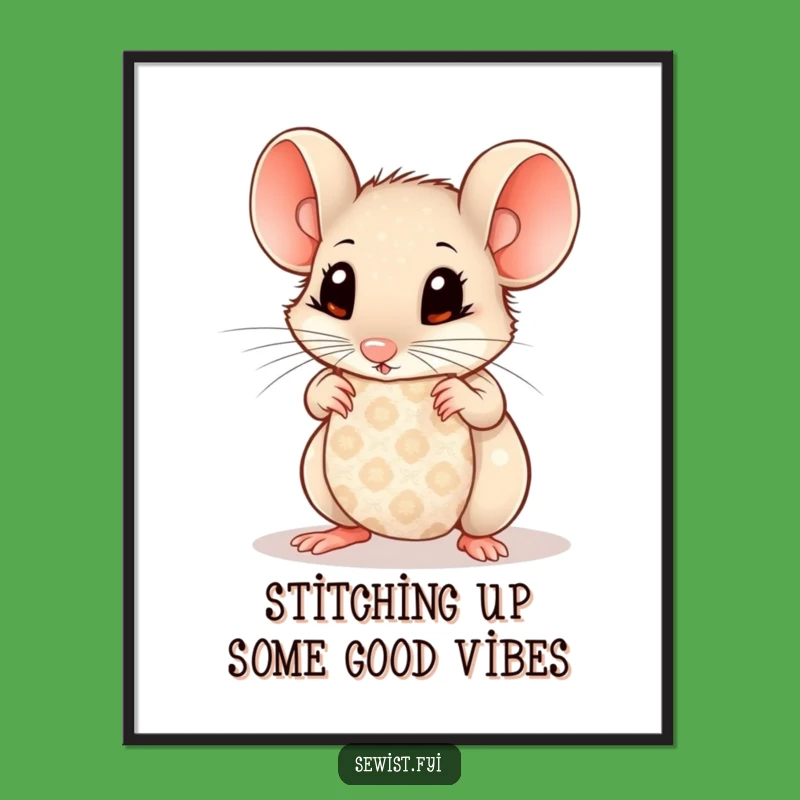 Free Printable Wall Art: Curious Mouse Fabric Fascination, Whimsical Downloadable Decor