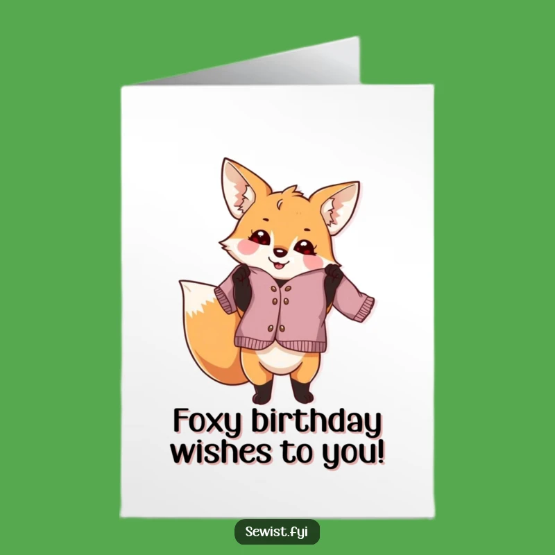 Free Printable Funny Birthday Card: Proud Fox Crafter, Perfect DIY Downloadable Gift