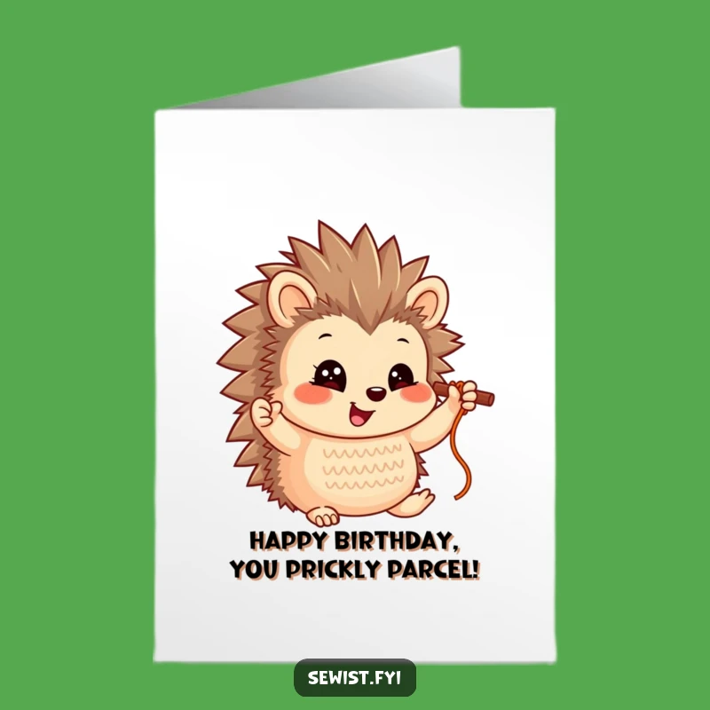 Free Printable Hedgehog Birthday Card: Stitching Smiles for a Special Day!
