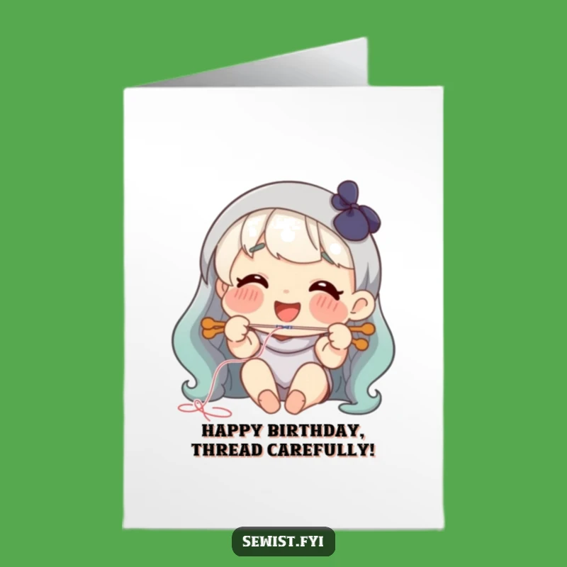 Free Printable Needle Threading Birthday Card - Funny Downloadable for Sewers