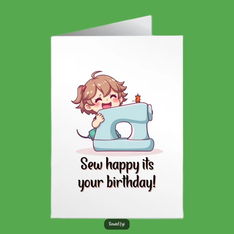 Free Printable Sewing Machine Birthday Card - Funny Downloadable for Crafty Celebrations