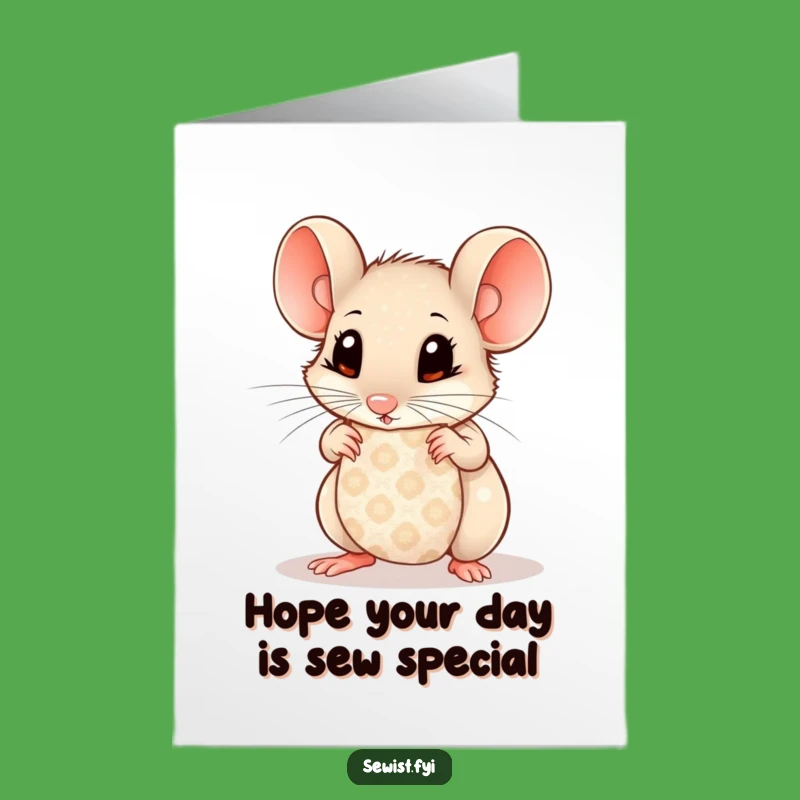 Free Printable Birthday Card: Curious Mouse Fabric Fun, Adorable DIY Digital Gift