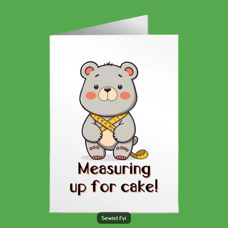 Free Printable Bear Tailor Birthday Card - Determined Downloadable Gift
