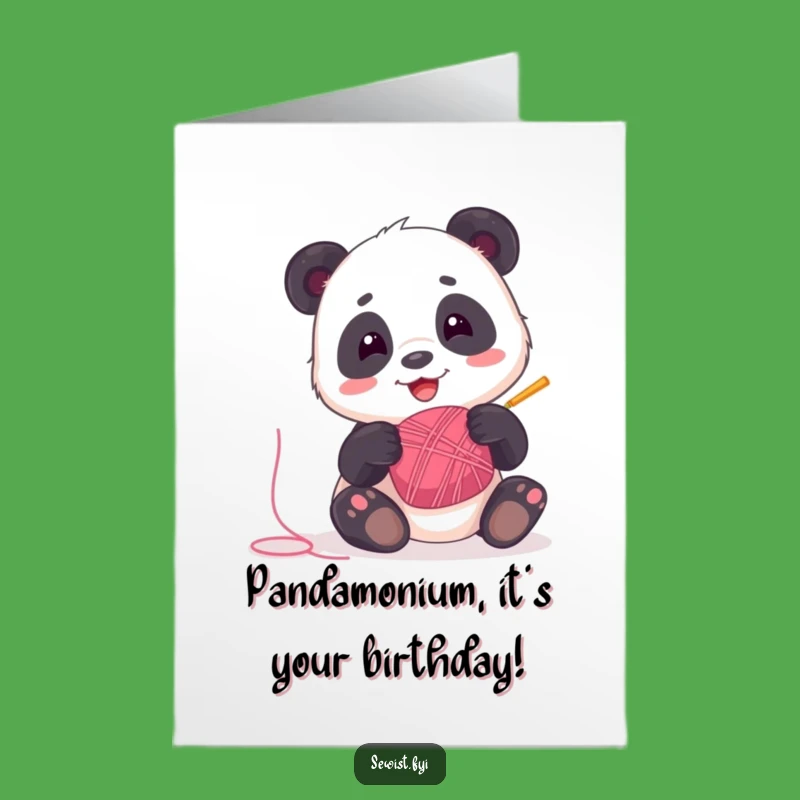 Free Printable Birthday Card: Panda Thread Fun, Birthday Downloadable Gift