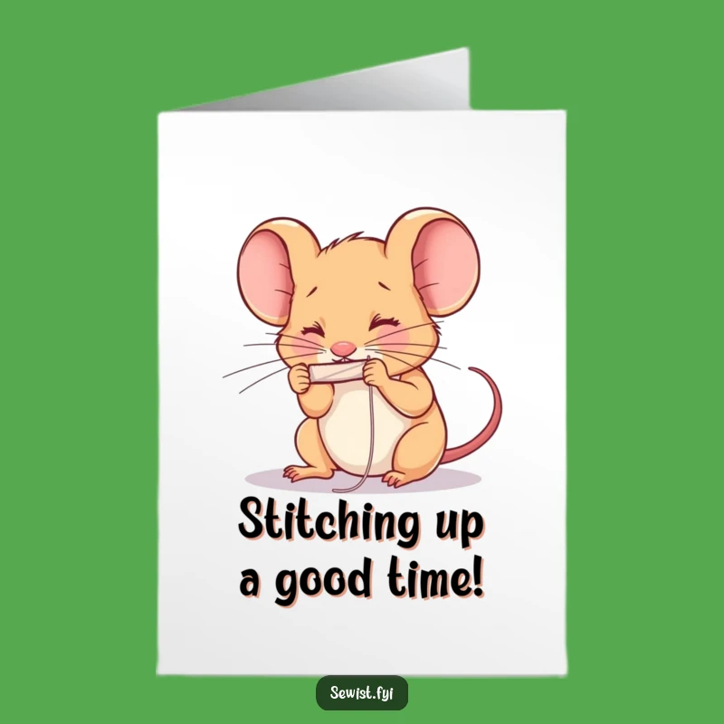 Free Printable Mouse Sewing Birthday Card - Focused Downloadable Gift