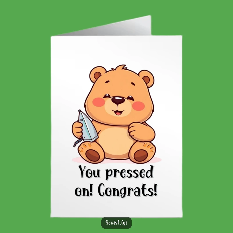 Free Printable Bear Congrats Card: Achieve Perfection Downloadable Gift for Success!