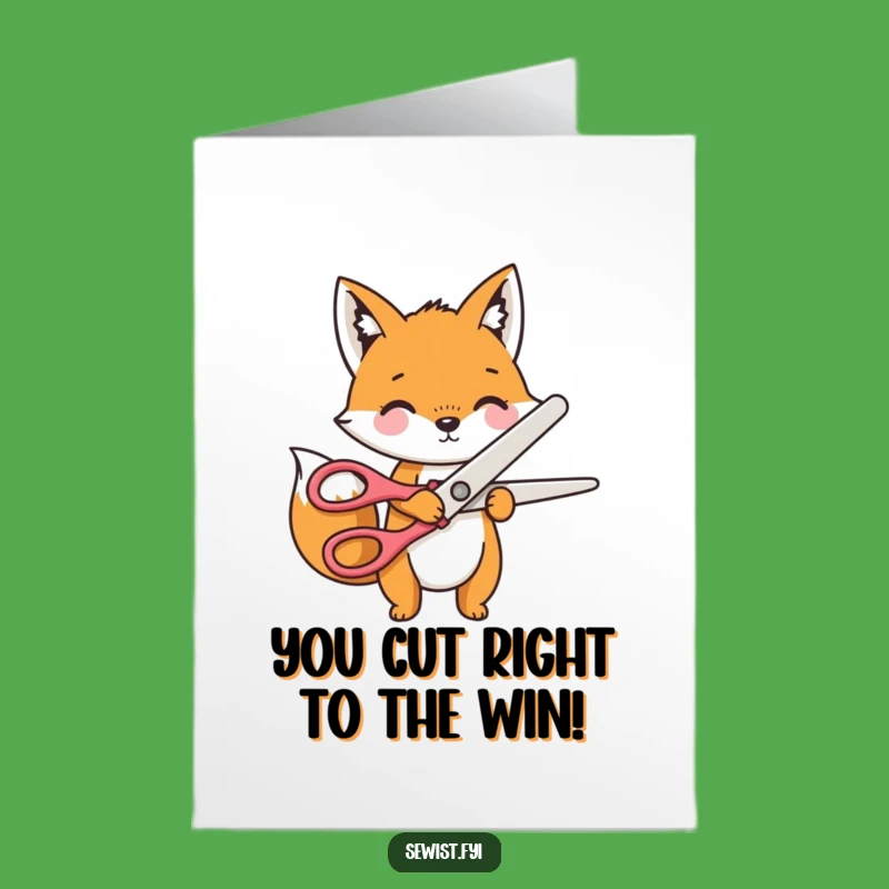 Free Printable Congrats Card: Fox Cutting Success, Funny Downloadable