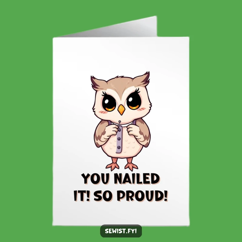 Free Printable Congrats Card: Owl's Design Triumph