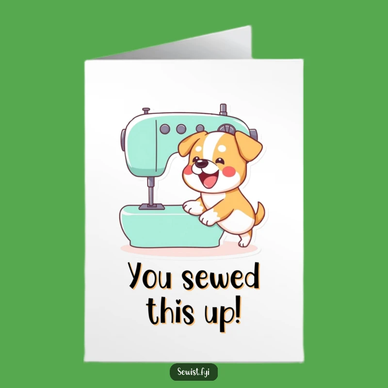 Free Printable Dog Congratulations Card: Funny Downloadable for Sewing Success